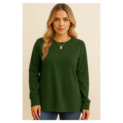 Long Sleeve Side Split Sweatshirt
