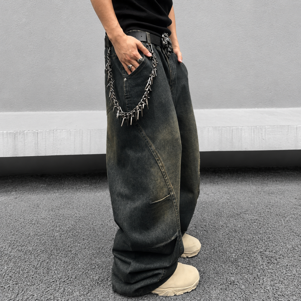Wide Fit Baggy Denim Pants For Men