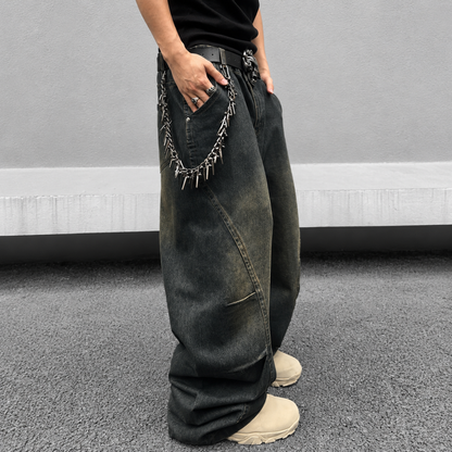 Wide Fit Baggy Denim Pants For Men