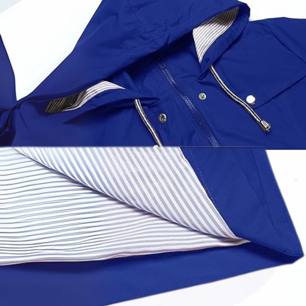 Waterproof Long Hooded Trench Coat Lined Windbreaker Travel Jacket