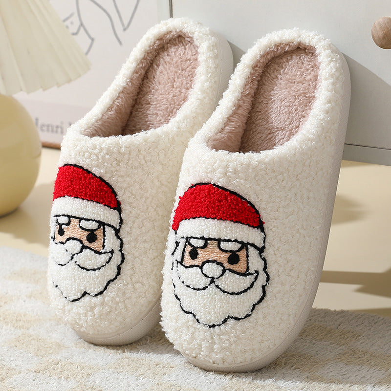 Cartoon Santa Claus Cotton Christmas Slippers