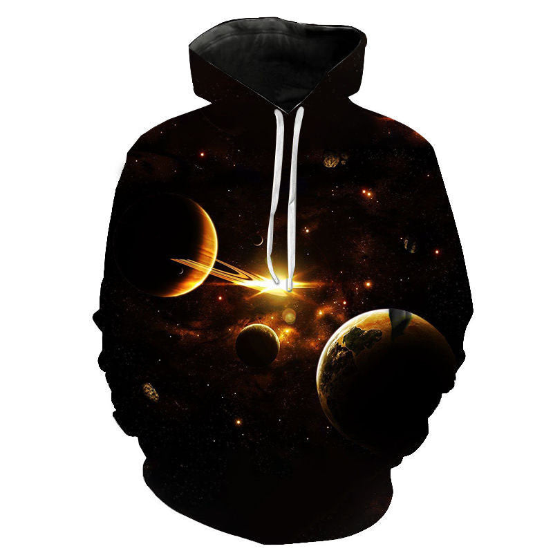 Mehrere Planeten bedruckte 3D-Hoodie-Kollektion