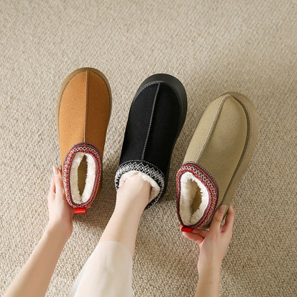 Fleece Lined Plush Thick Bottom Flat Shoe