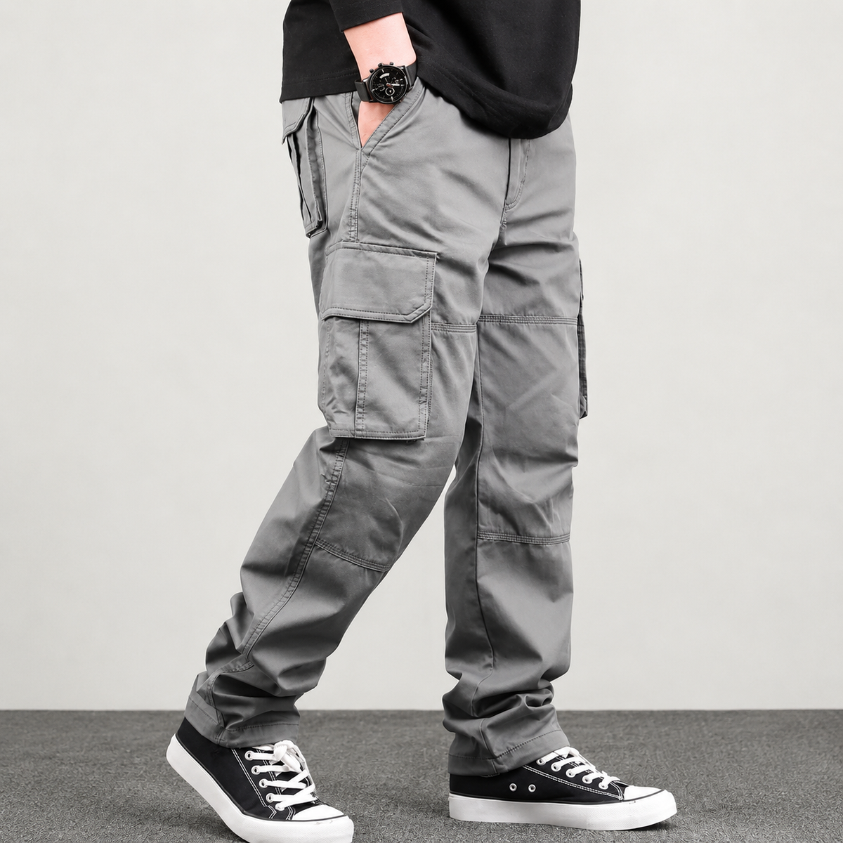 Loose Casual Street Style Cargo Pant With Drawstring For Men