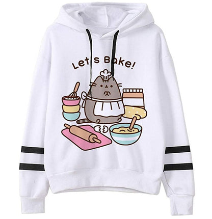 Casual Fleece Pusheen Printed Hoodie