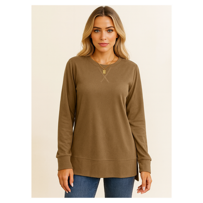 Long Sleeve Side Split Sweatshirt