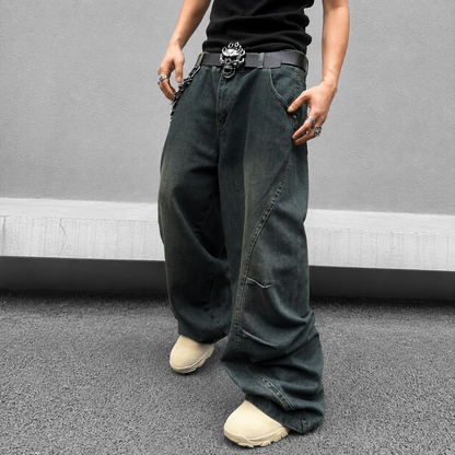 Wide Fit Baggy Denim Pants For Men