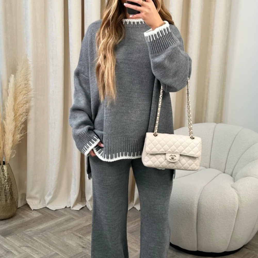 2 Pieces Winter Knitted Loungewear Set