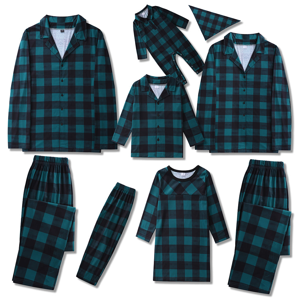 Plaid Pattern Christmas Family Matching Pajamas Set