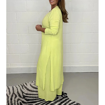 Costume décontracté 2 pièces avec haut long et pantalon 