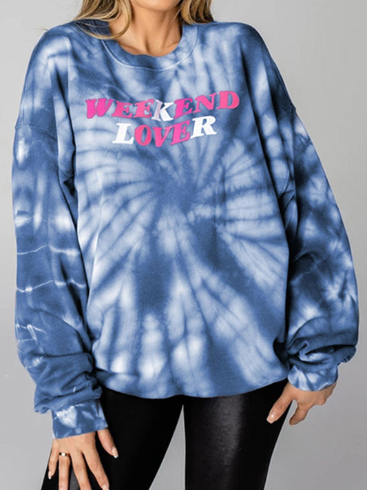 WEEKEND Tie Dye Graphic Printed Sweatshirt