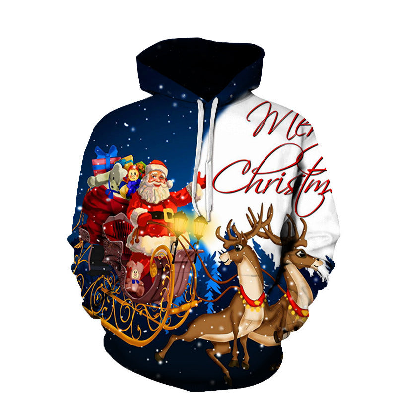 Bedruckte 3D-Hoodie-Kollektion mit Weihnachtsmann-Muster