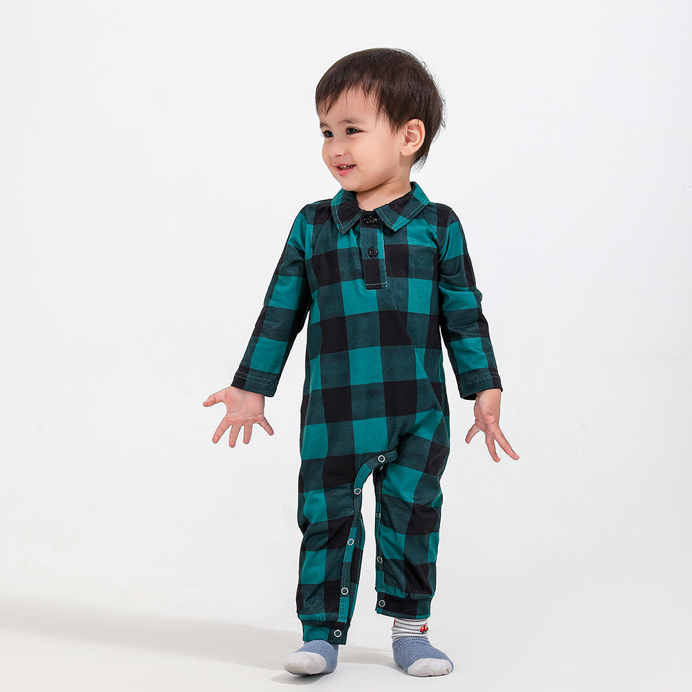 Plaid Pattern Christmas Family Matching Pajamas Set