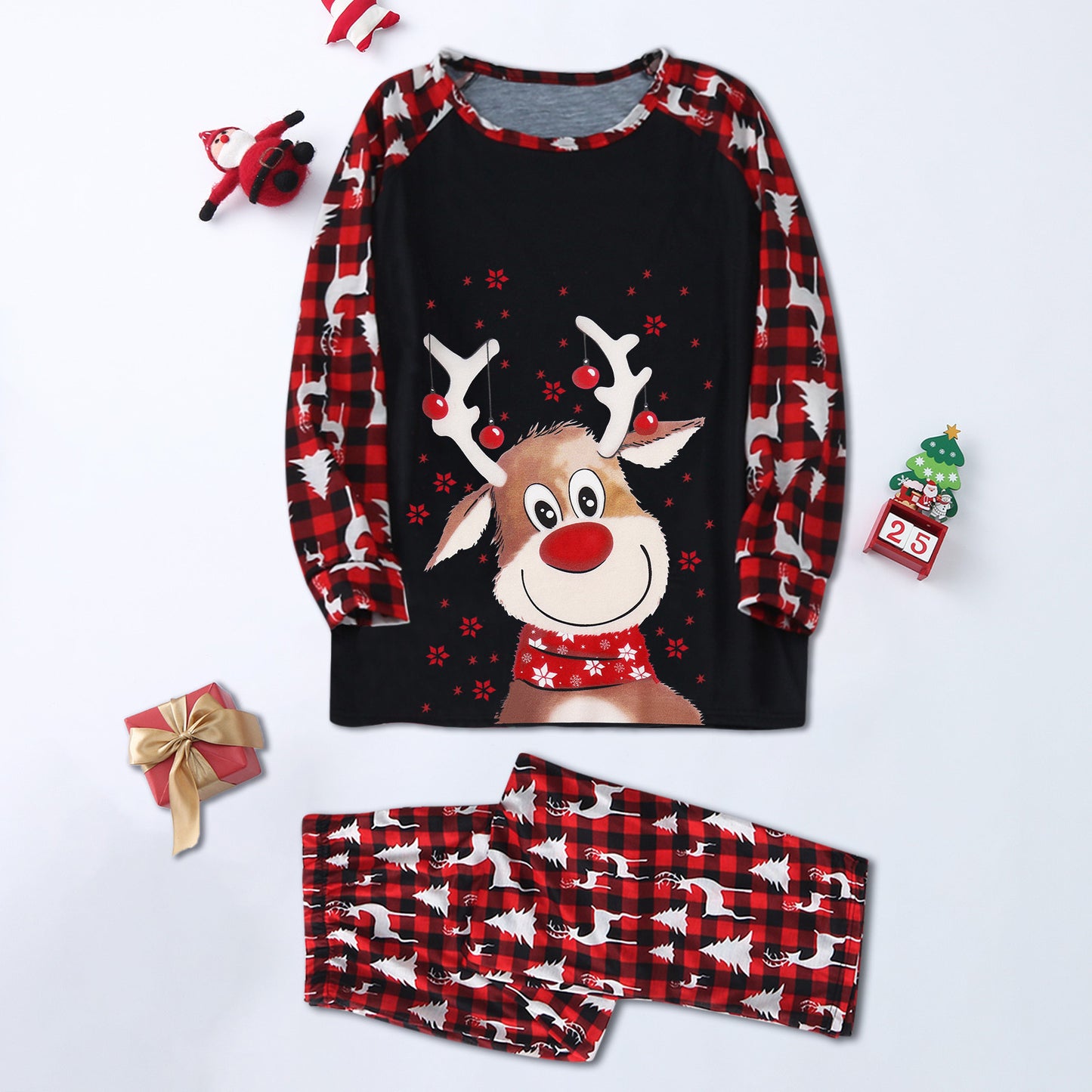 Baby Reindeer Printed Christmas Family Matching Pajamas Set