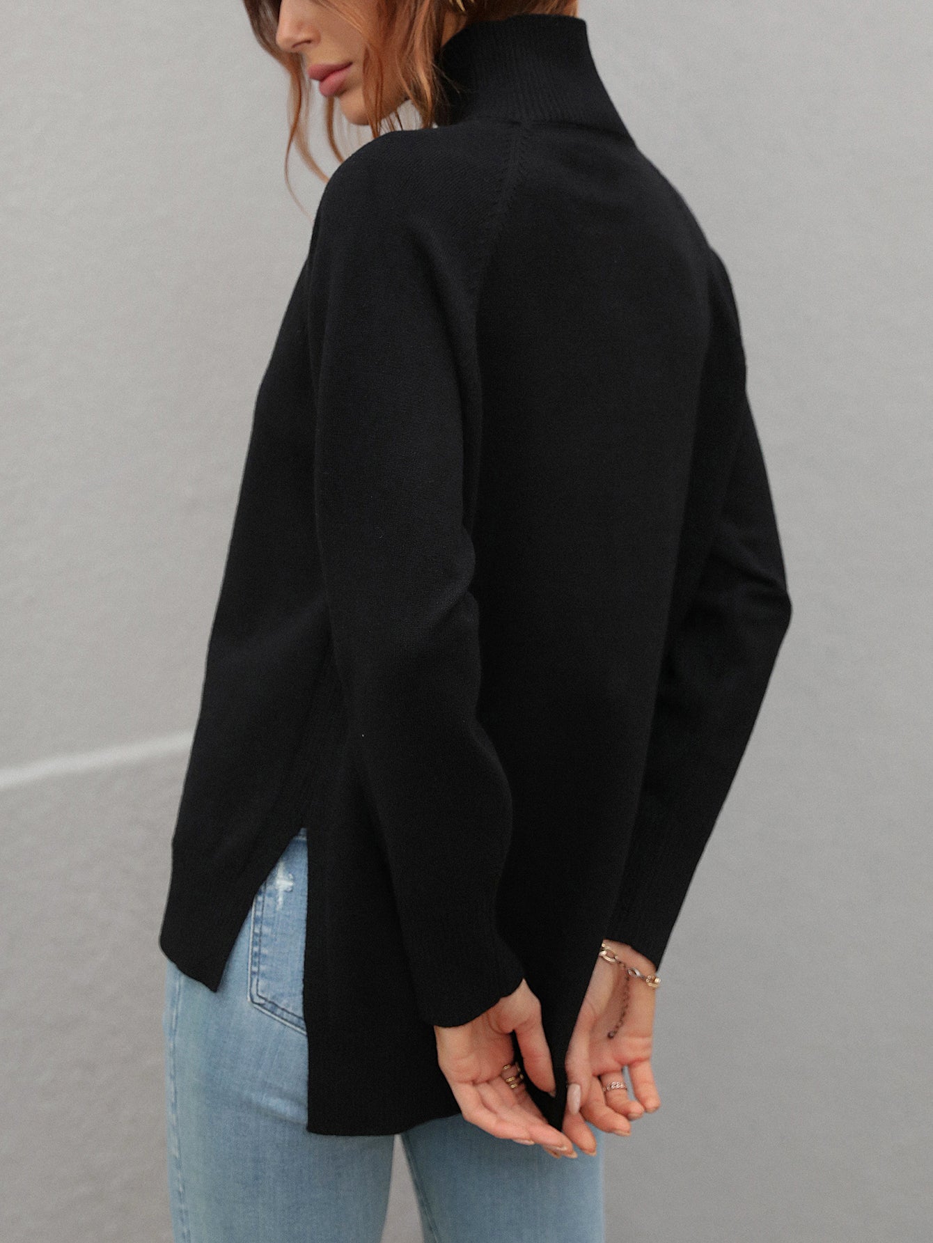 Effortless Style Plain Loose Sweater