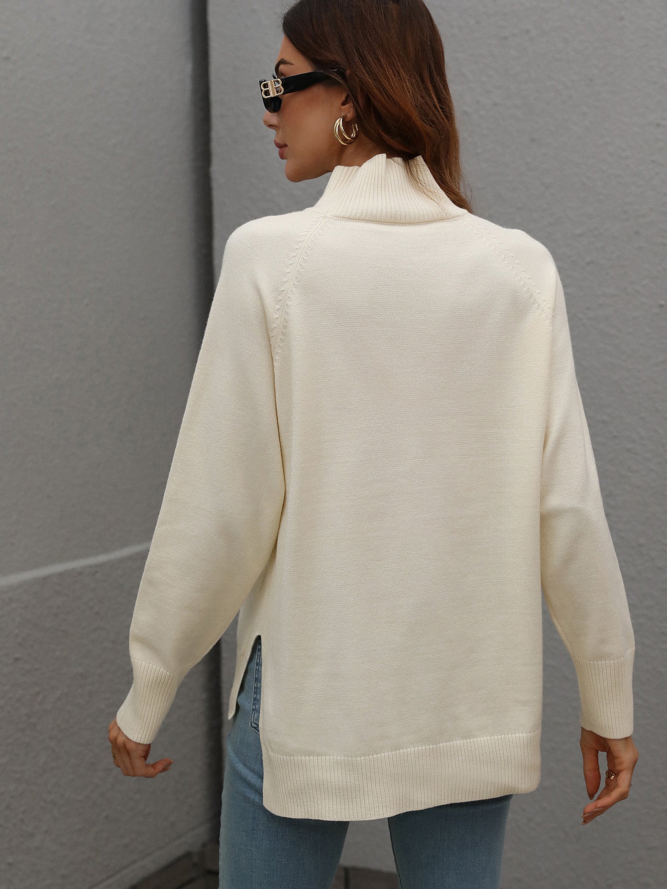 Effortless Style Plain Loose Sweater