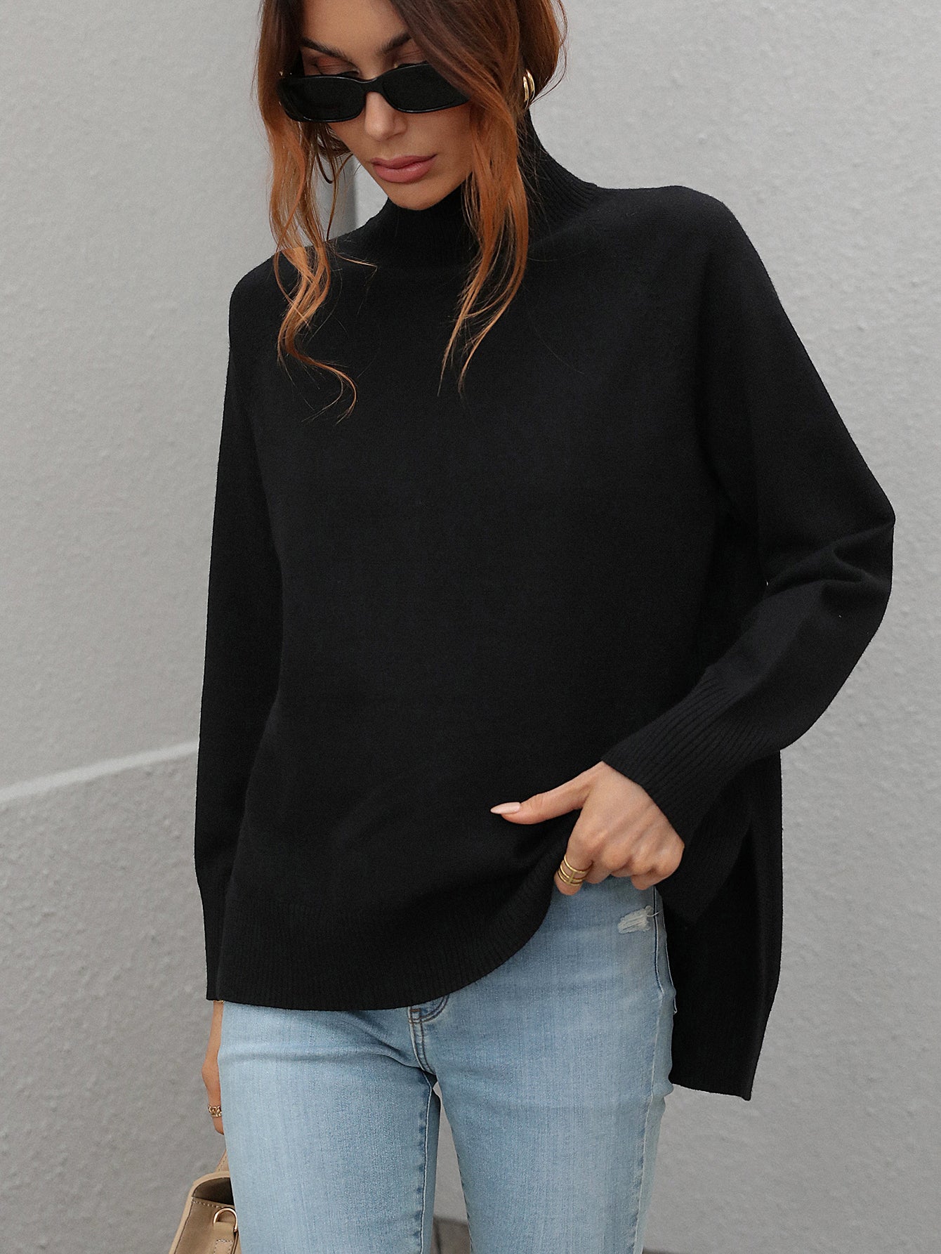 Effortless Style Plain Loose Sweater