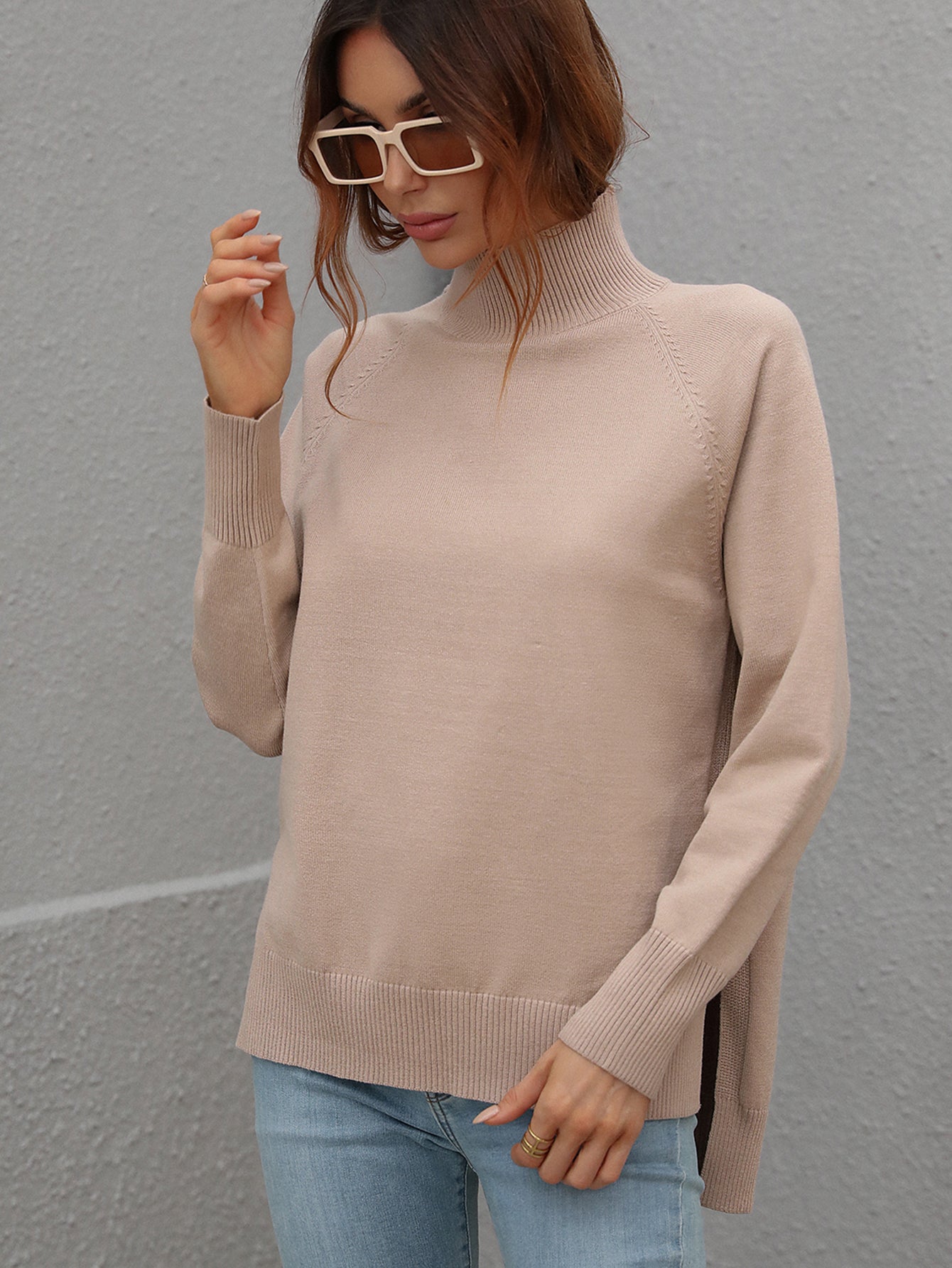 Effortless Style Plain Loose Sweater