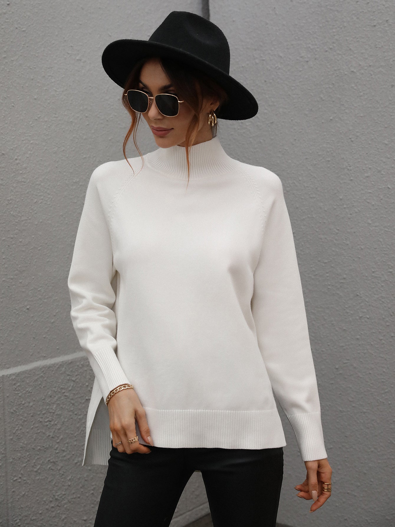 Effortless Style Plain Loose Sweater