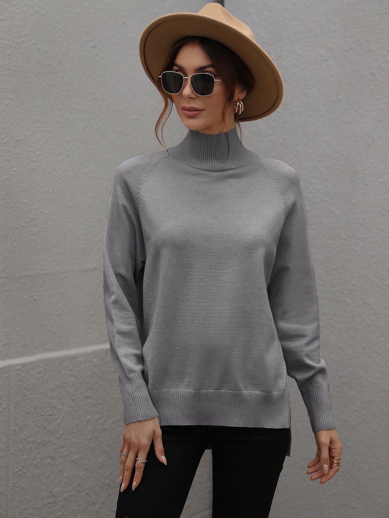 Effortless Style Plain Loose Sweater