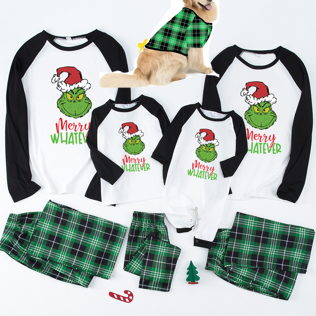 Ensemble de pyjama assorti familial imprimé dinosaure de Noël