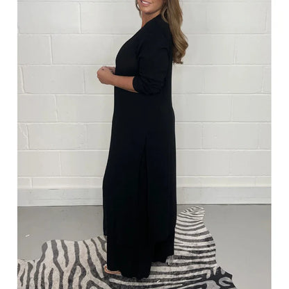 Costume décontracté 2 pièces avec haut long et pantalon 