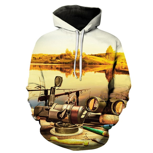 Classic Fish Themed Digital Printed Hoodie Collection