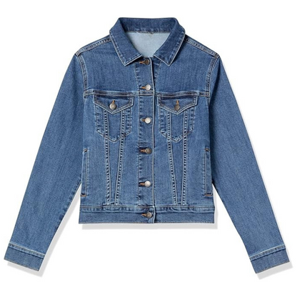 Classic Front Button Denim Jacket With Pockets