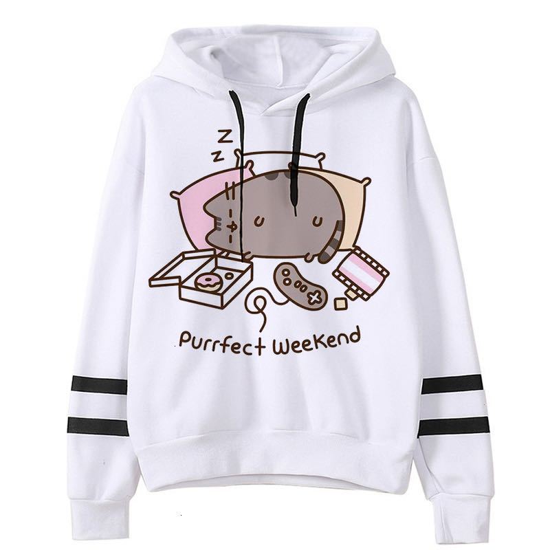 Sweat à capuche imprimé Pusheen en polaire décontracté