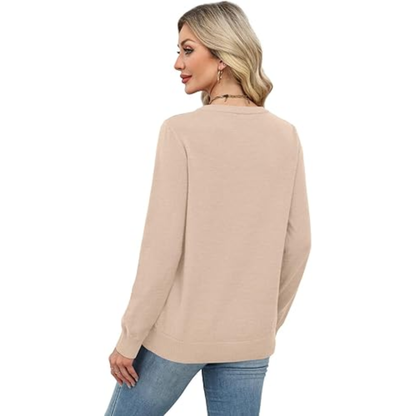 Lightweight Long Sleeve Pullover Sweater For Women