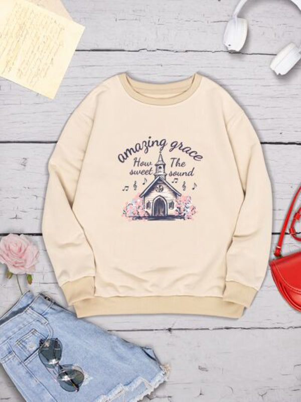 AMAZING GRACE HOW SWEET THE SOUND Bedrucktes Sweatshirt