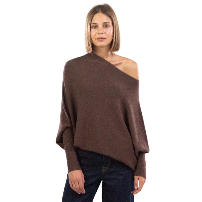 Asymmetrischer drapierter Pullover