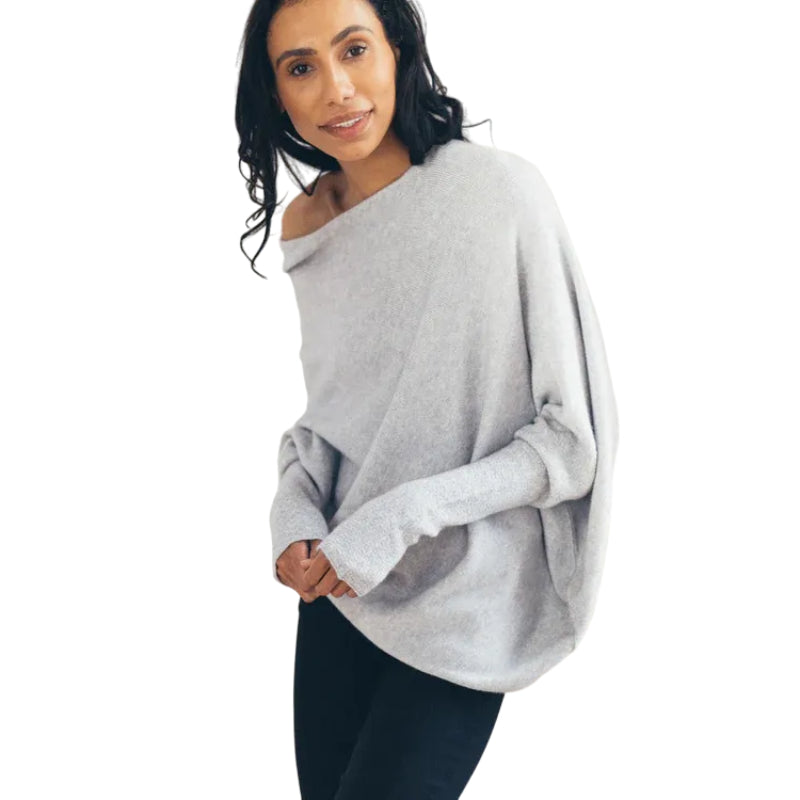 Asymmetrischer drapierter Pullover