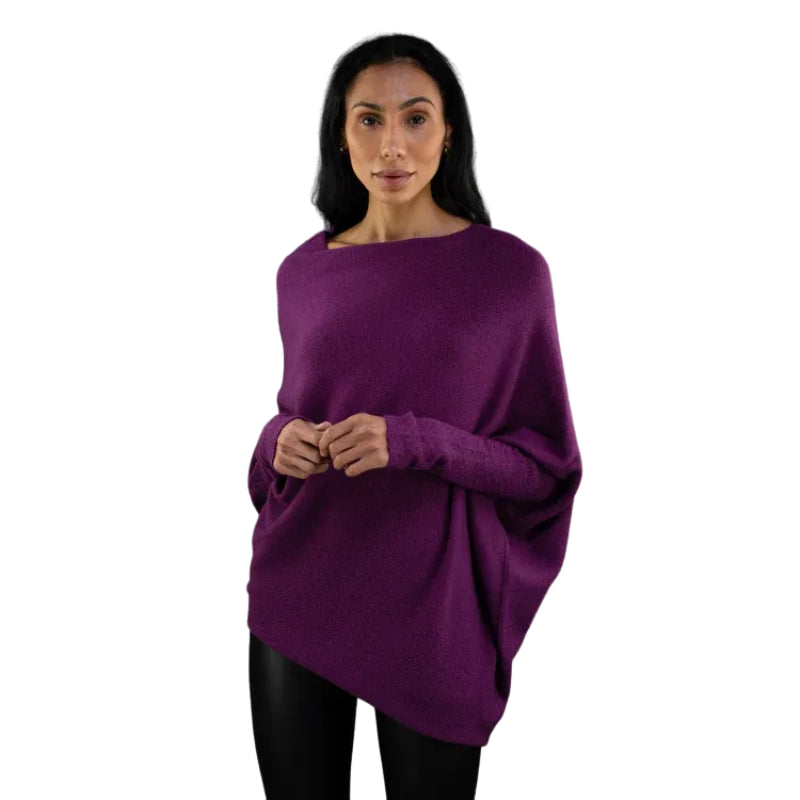 Asymmetrischer drapierter Pullover