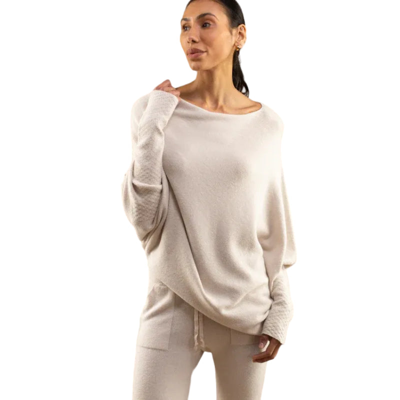 Asymmetrischer drapierter Pullover