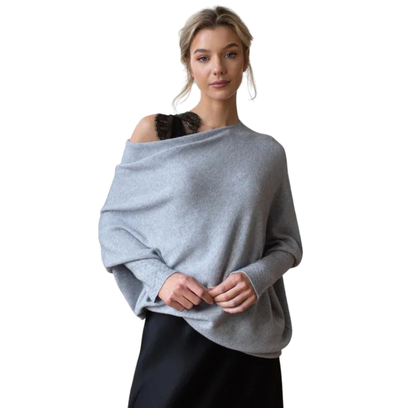 Asymmetrischer drapierter Pullover