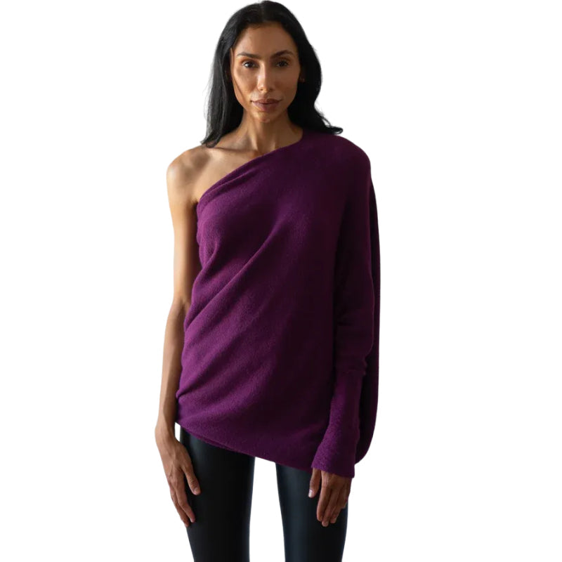 Asymmetrischer drapierter Pullover