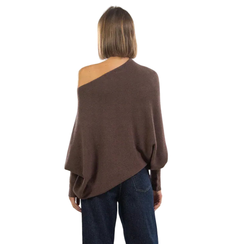 Asymmetrischer drapierter Pullover