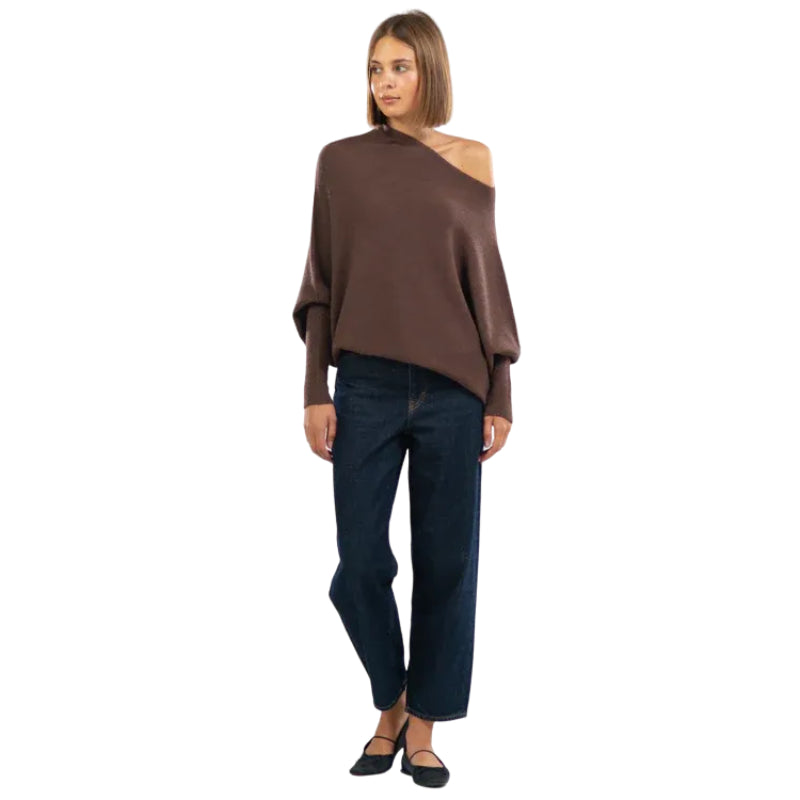 Asymmetrischer drapierter Pullover