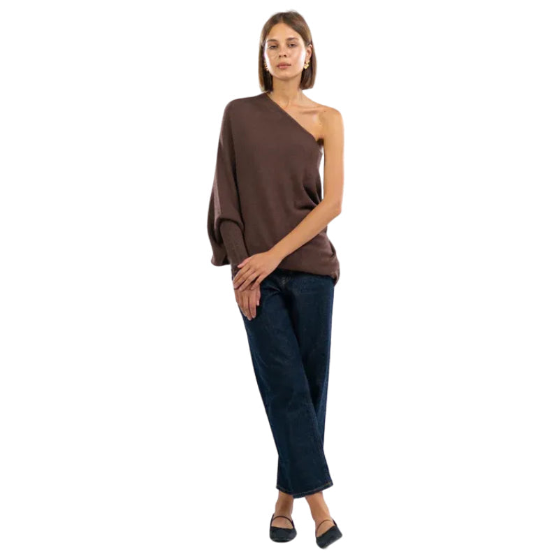 Asymmetrischer drapierter Pullover