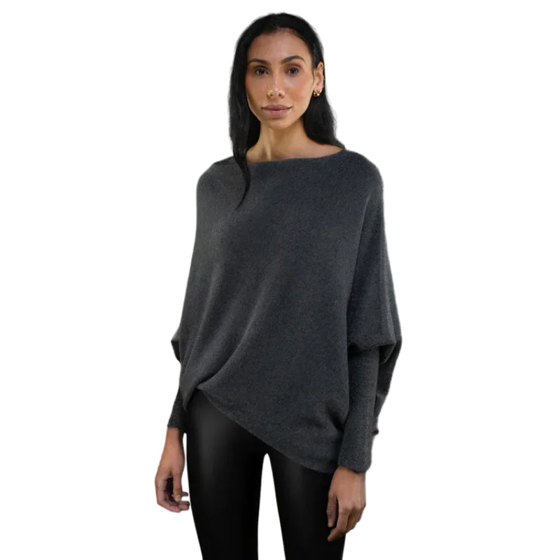 Asymmetrischer drapierter Pullover