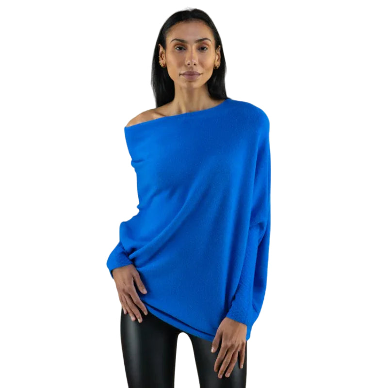 Asymmetrischer drapierter Pullover