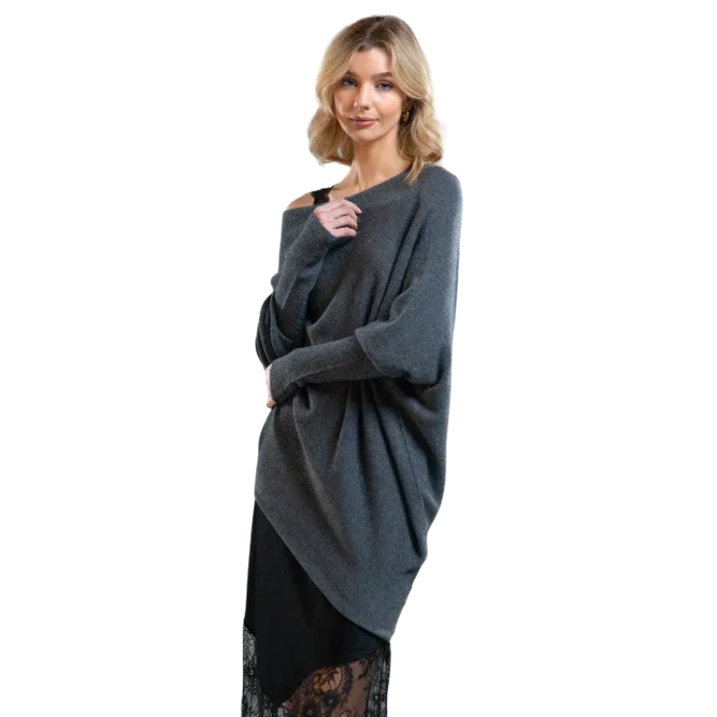 Asymmetrischer drapierter Pullover