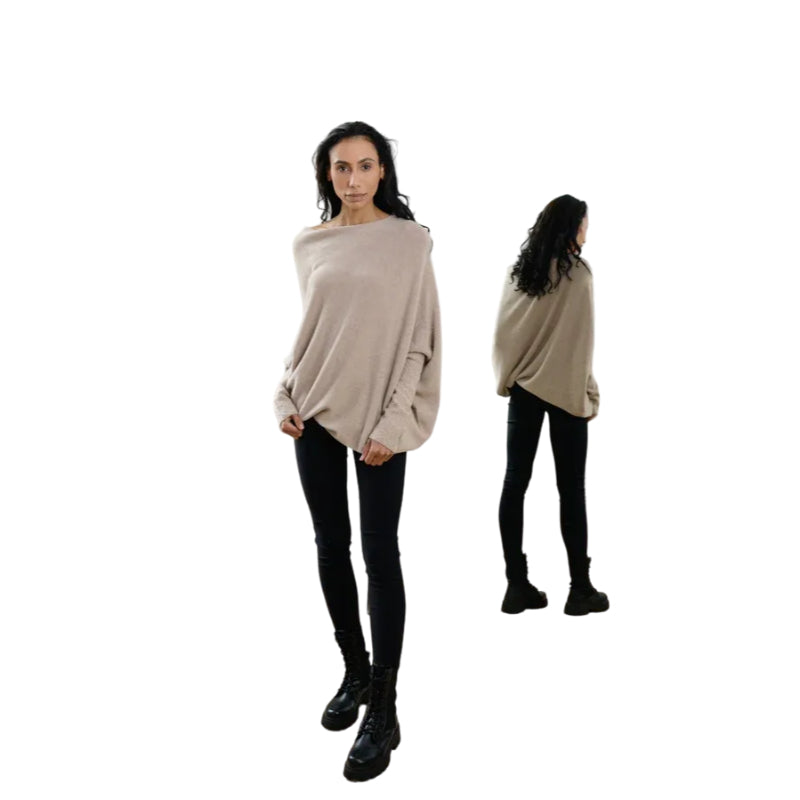 Asymmetrischer drapierter Pullover