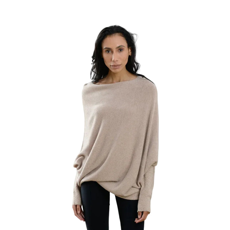 Asymmetrischer drapierter Pullover