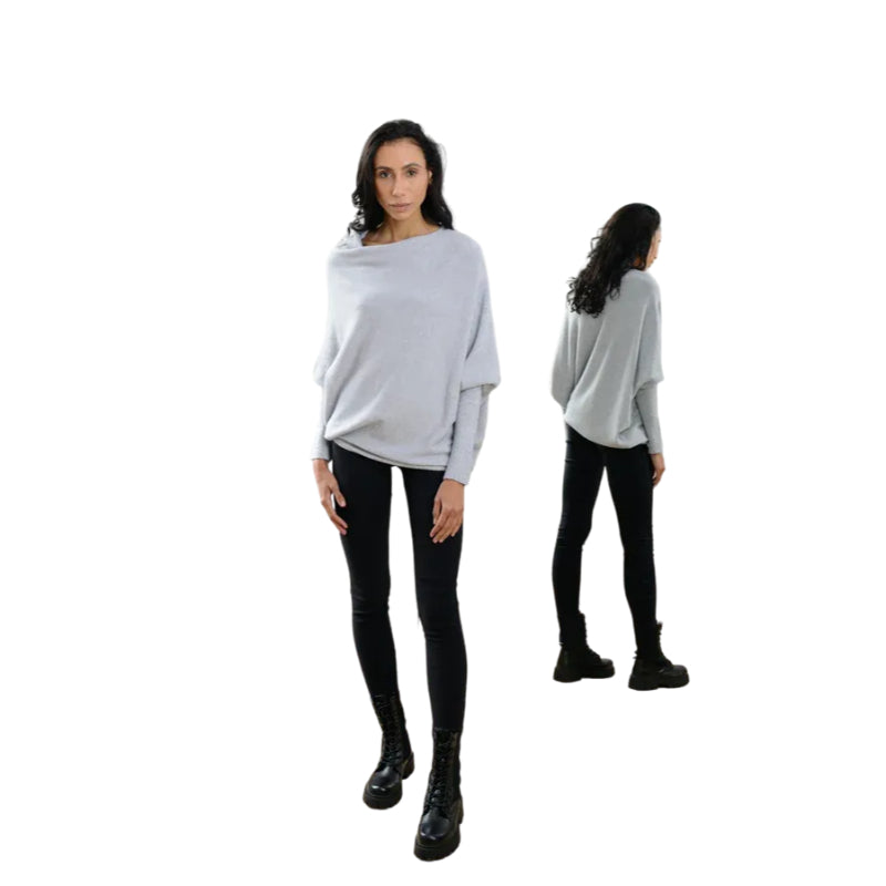 Asymmetrischer drapierter Pullover