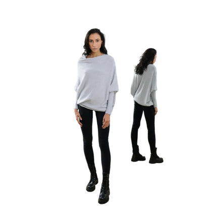 Pull asymétrique drapé