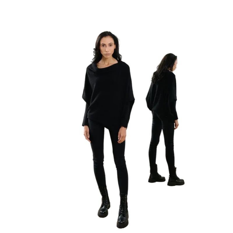 Asymmetrischer drapierter Pullover