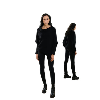 Pull asymétrique drapé