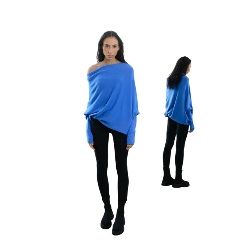 Asymmetrischer drapierter Pullover